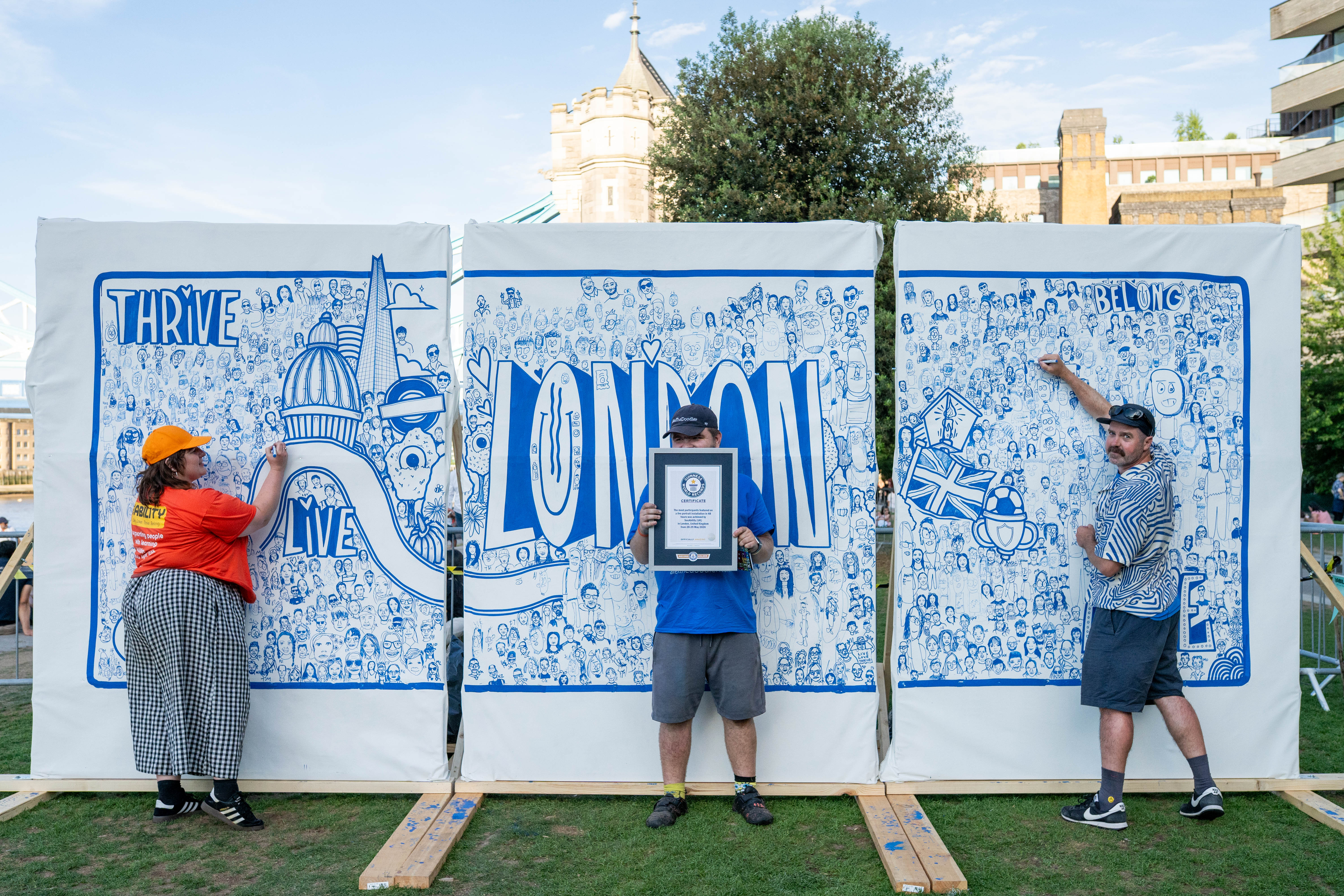 The mural and the artists