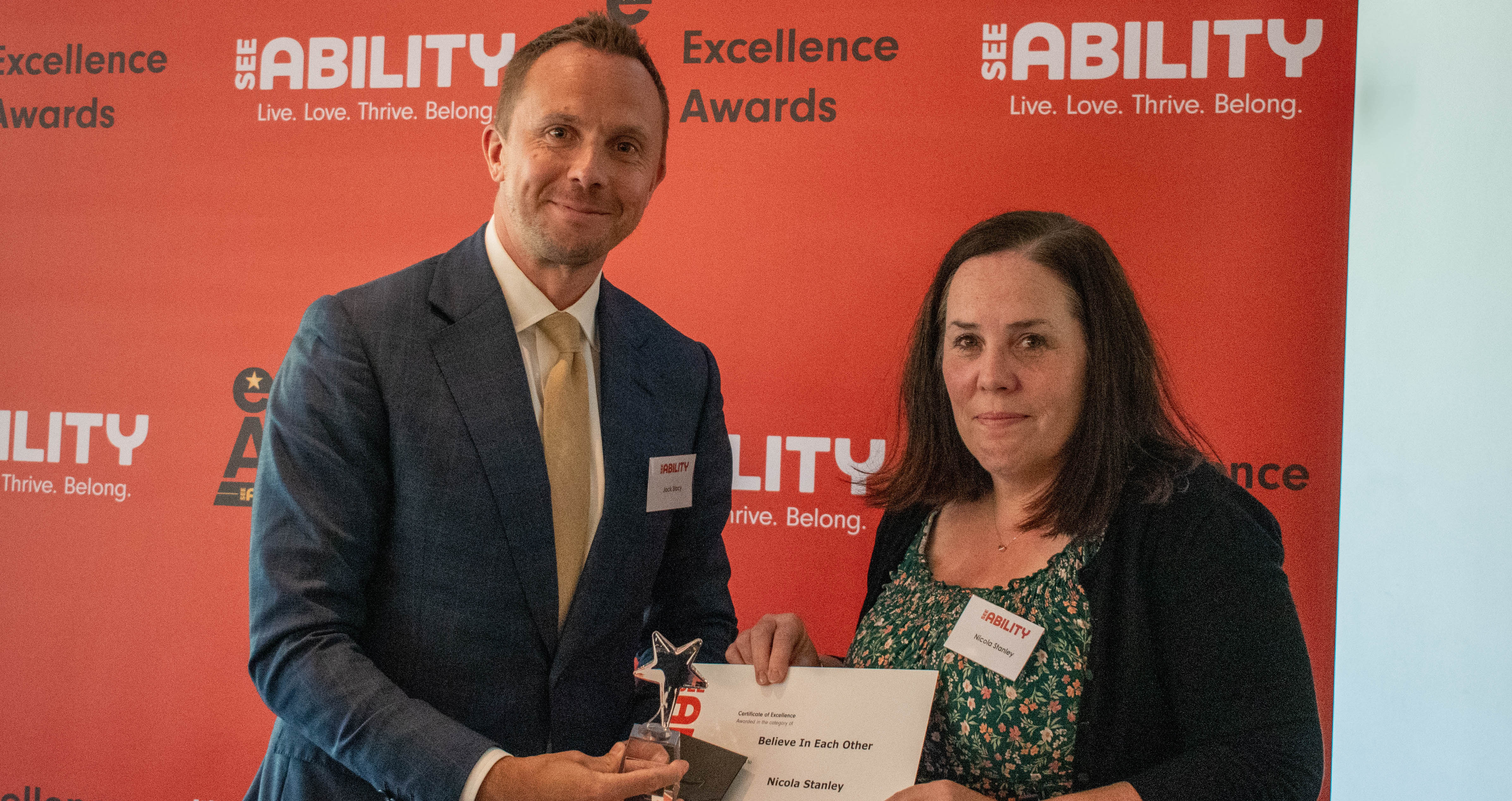 Nicola Stanley accepts her award