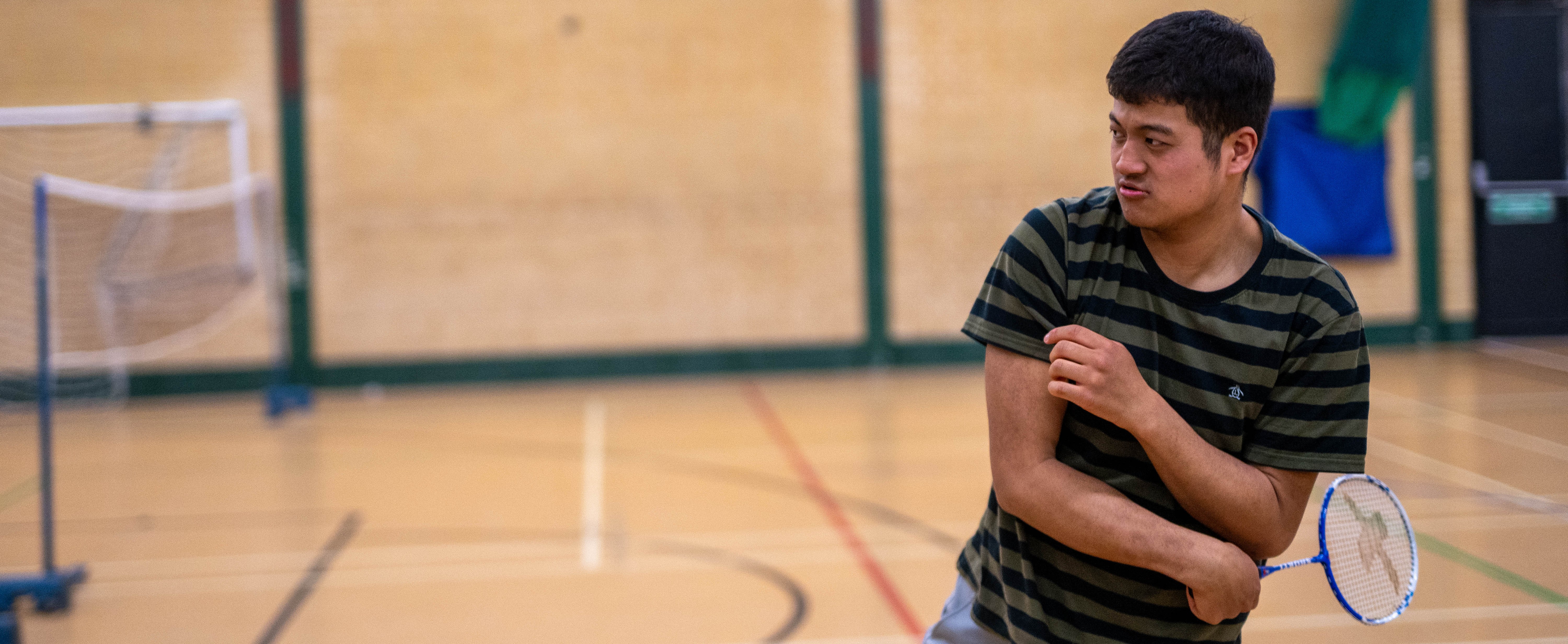Giban playing badminton