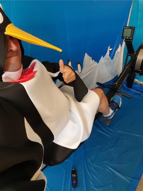 A man dressed as a penguin