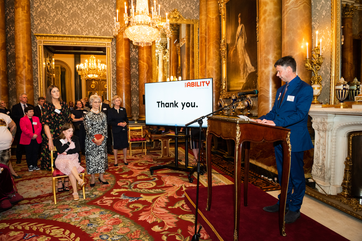 Scott Watkin speaks to the room