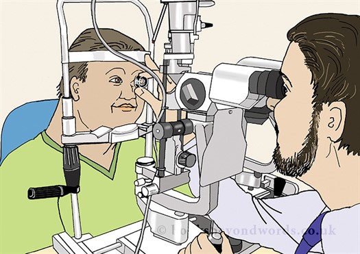 An illustration of an eye test