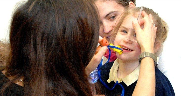 Estera getting an eye test