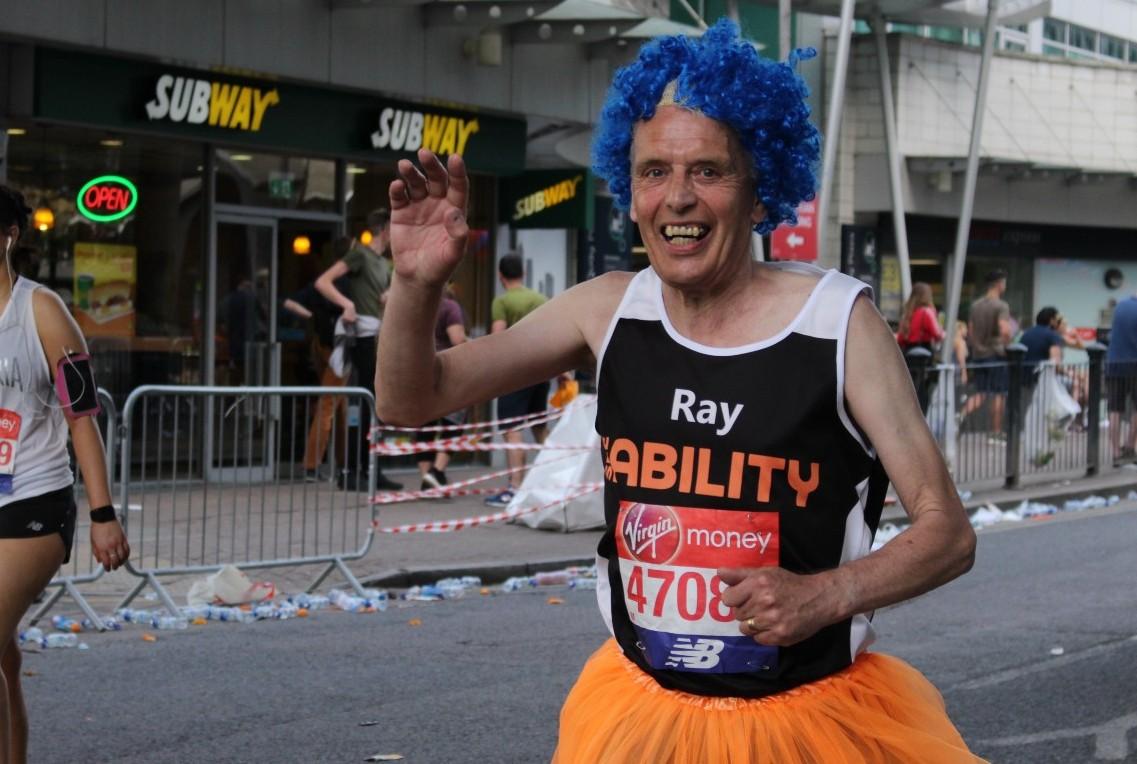 Ray running the marathon