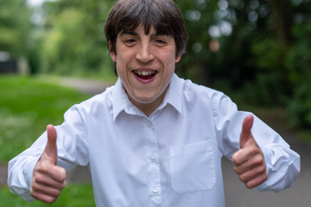 Rebecca giving a thumbs up