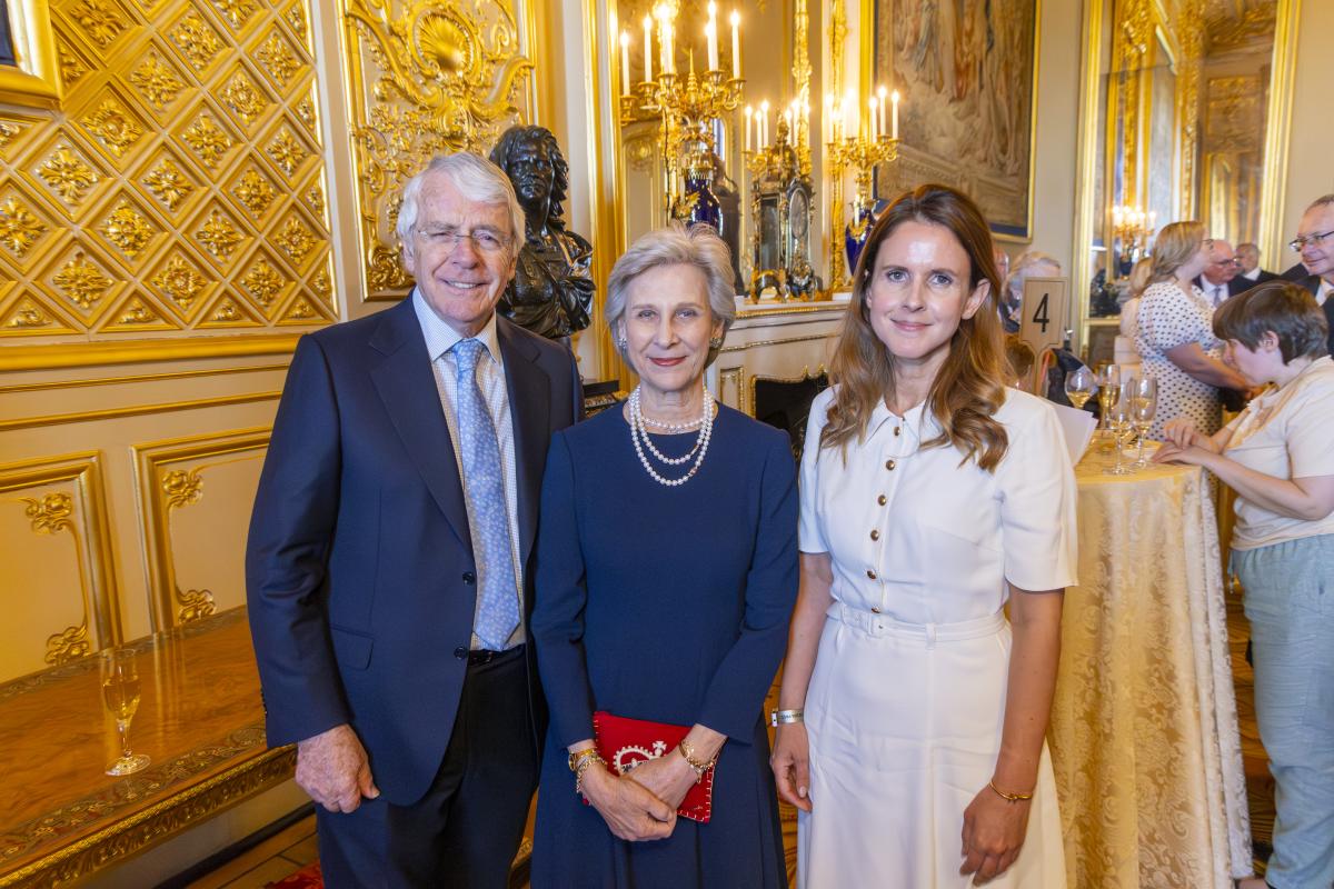 The Rt Hon Sir John Major KG CH, HRH The Duchess of Gloucester and SeeAbility's CEO Lisa Hopkins at Windsor Castle
