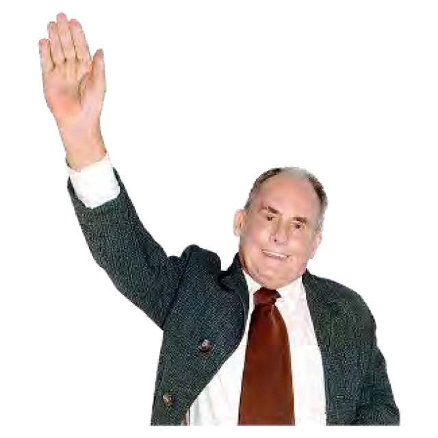 A man waving