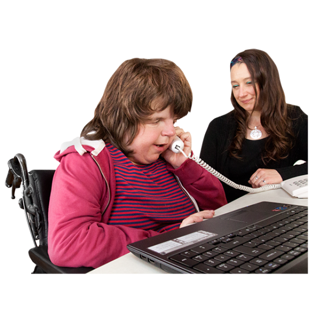 Person with sight loss at work