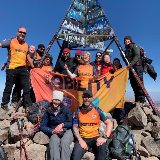 The SeeAbility team at the top of Mount Toubkal