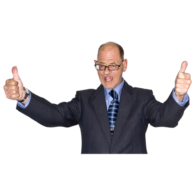 Happy person at work