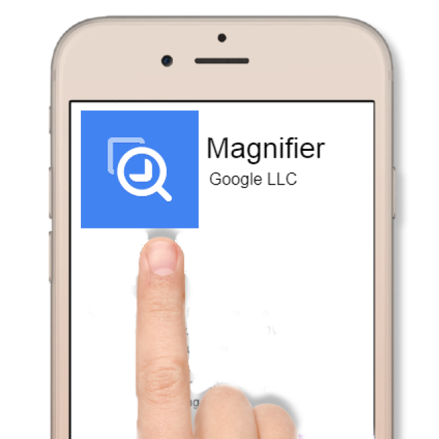 Magnifier app on a phone