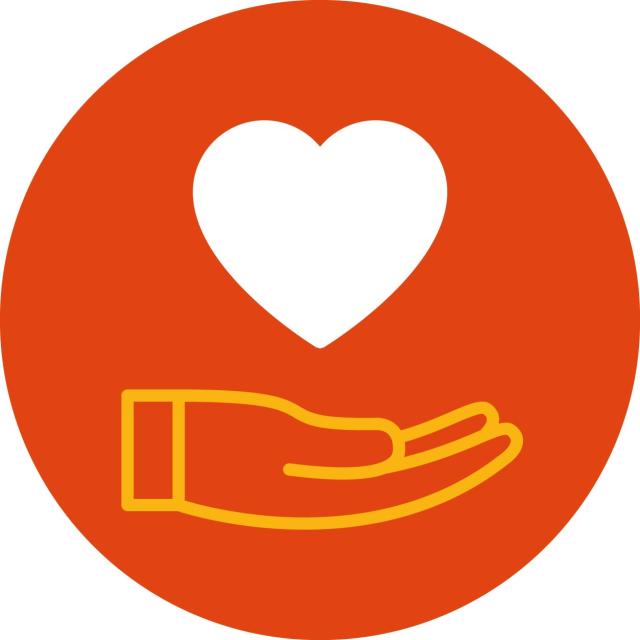 A hand holding a heart