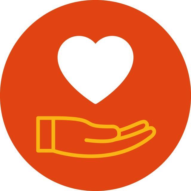 A hand holding a heart