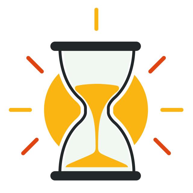 An hourglass sand timer