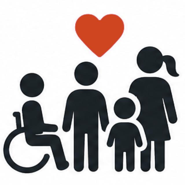 A family with a love heart