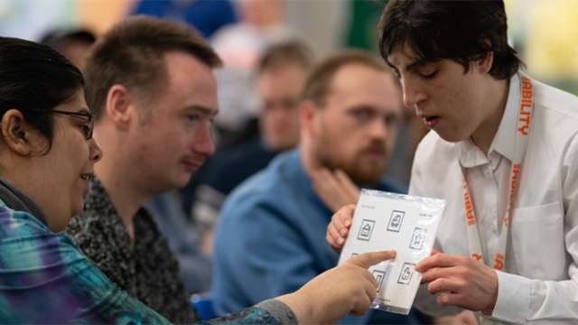 Rebecca giving a speech