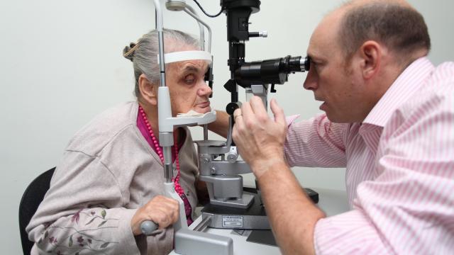 Person getting an eye test
