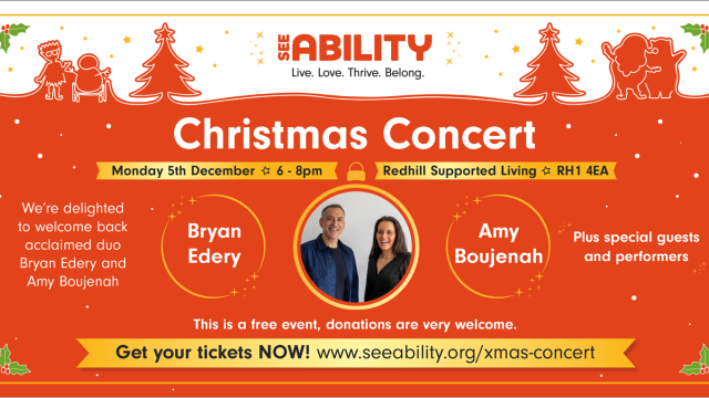 SeeAbility Christmas Concert poster - full details in text below.