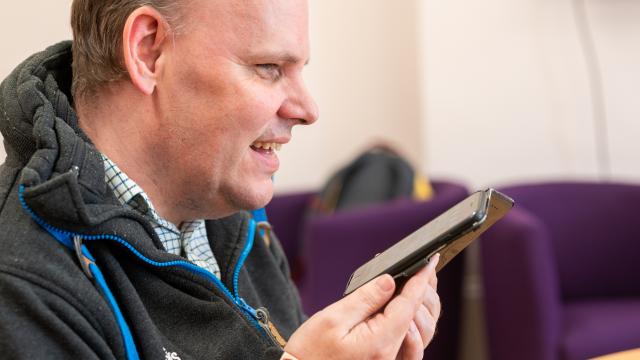 Jan who is blind using voice over on his phone