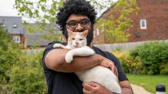 Reece and his cat